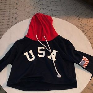 USA Cropped Hoodie
